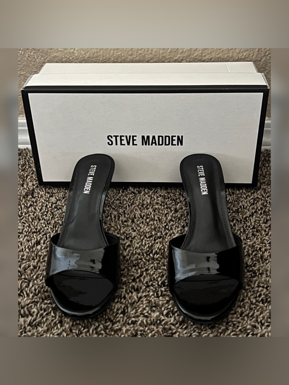 Steve Madden Women’s Kendrix Black Leather Heels Size-6.5